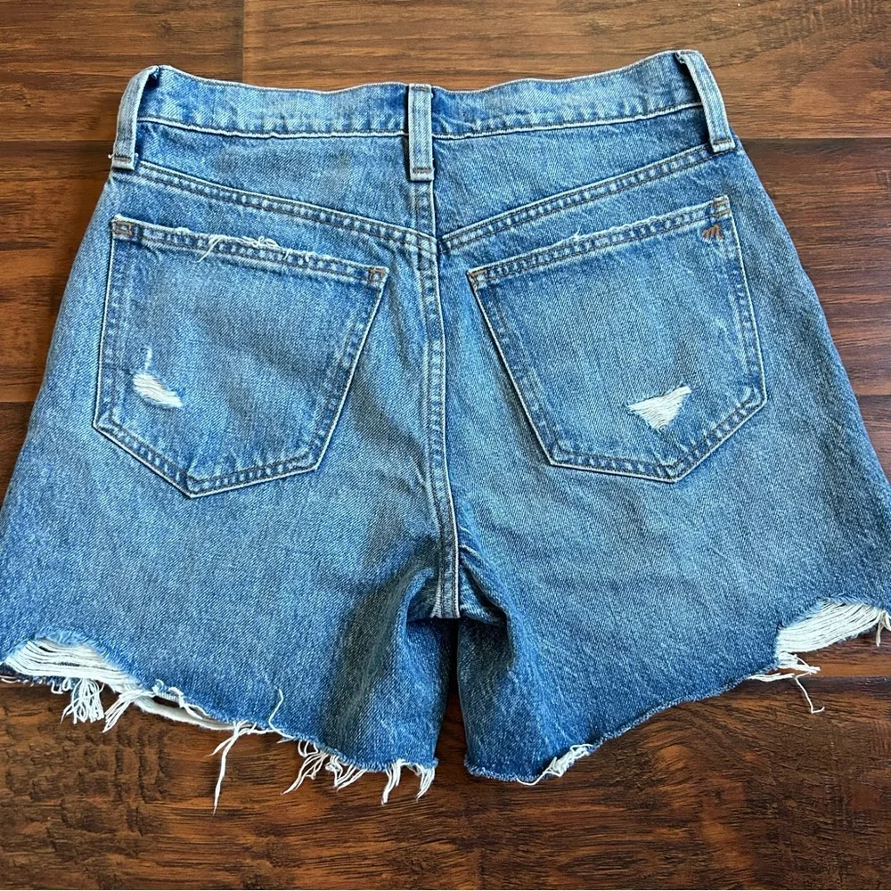 Madewell Light Blue Distressed Jean Shorts